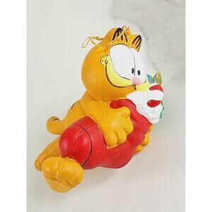 Garfield w/ Tree Ornament 4" Christmas Stocking Holidays 90's Kurt Adler Vintage